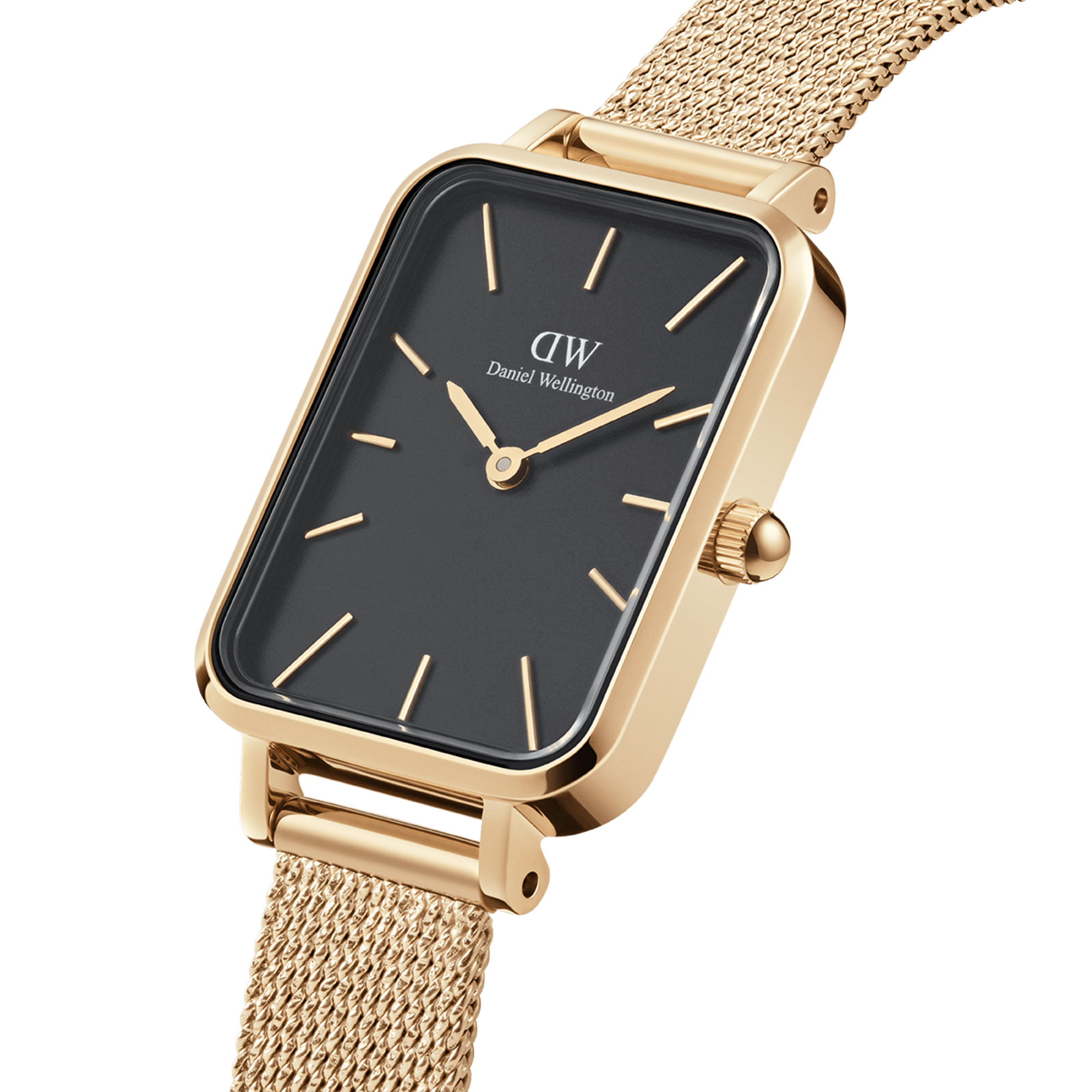 DW Quadro Pressed Evergold Black Gold Watch