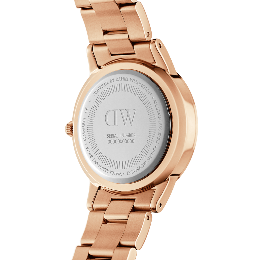 DW Iconic Link Black Rose Gold Watch