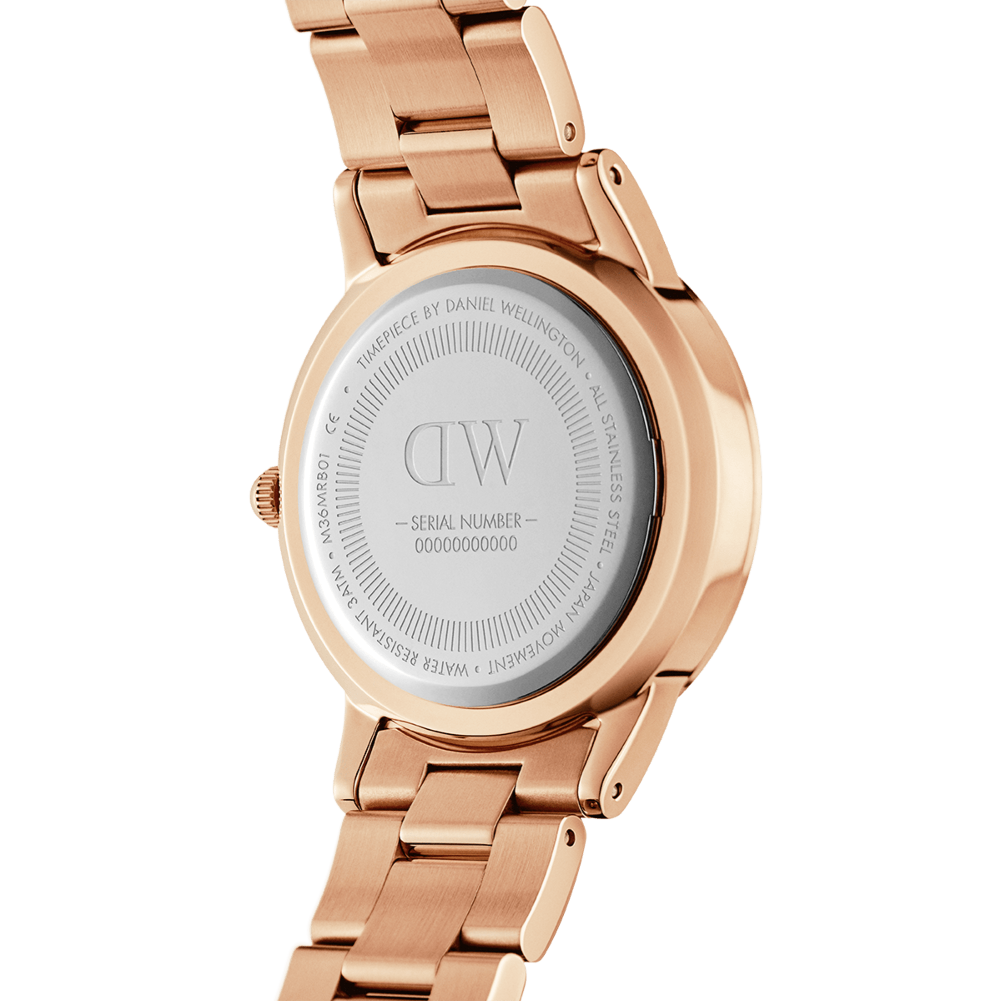 DW Iconic Link Black Rose Gold Watch