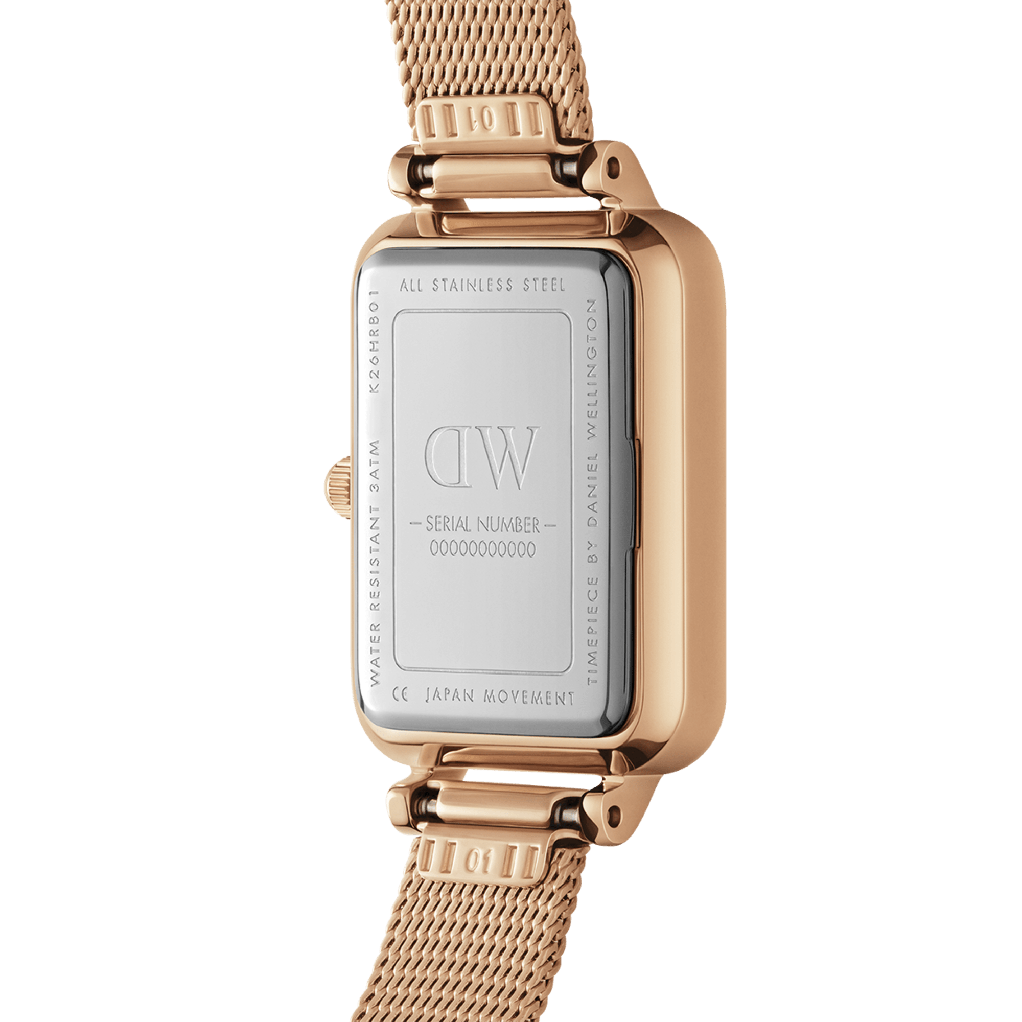 DW Quadro Pressed Melrose Pink MoP Rose Gold Watch