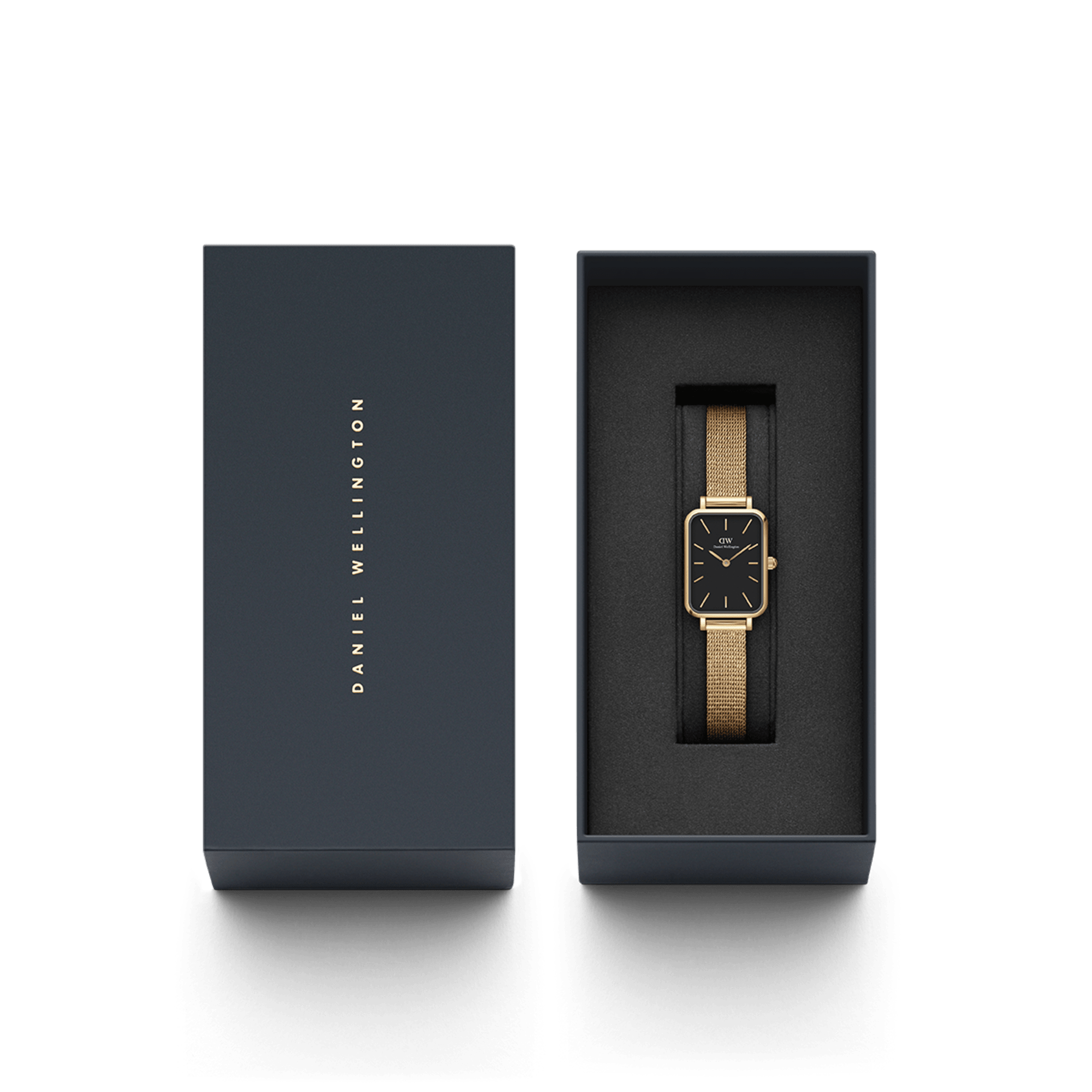 DW Quadro Pressed Evergold Black Gold Watch