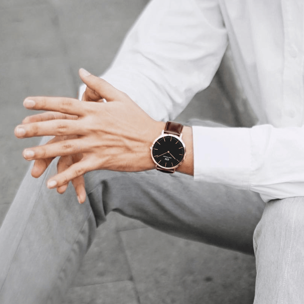 DW Classic Bristol Black Rose Gold Watch