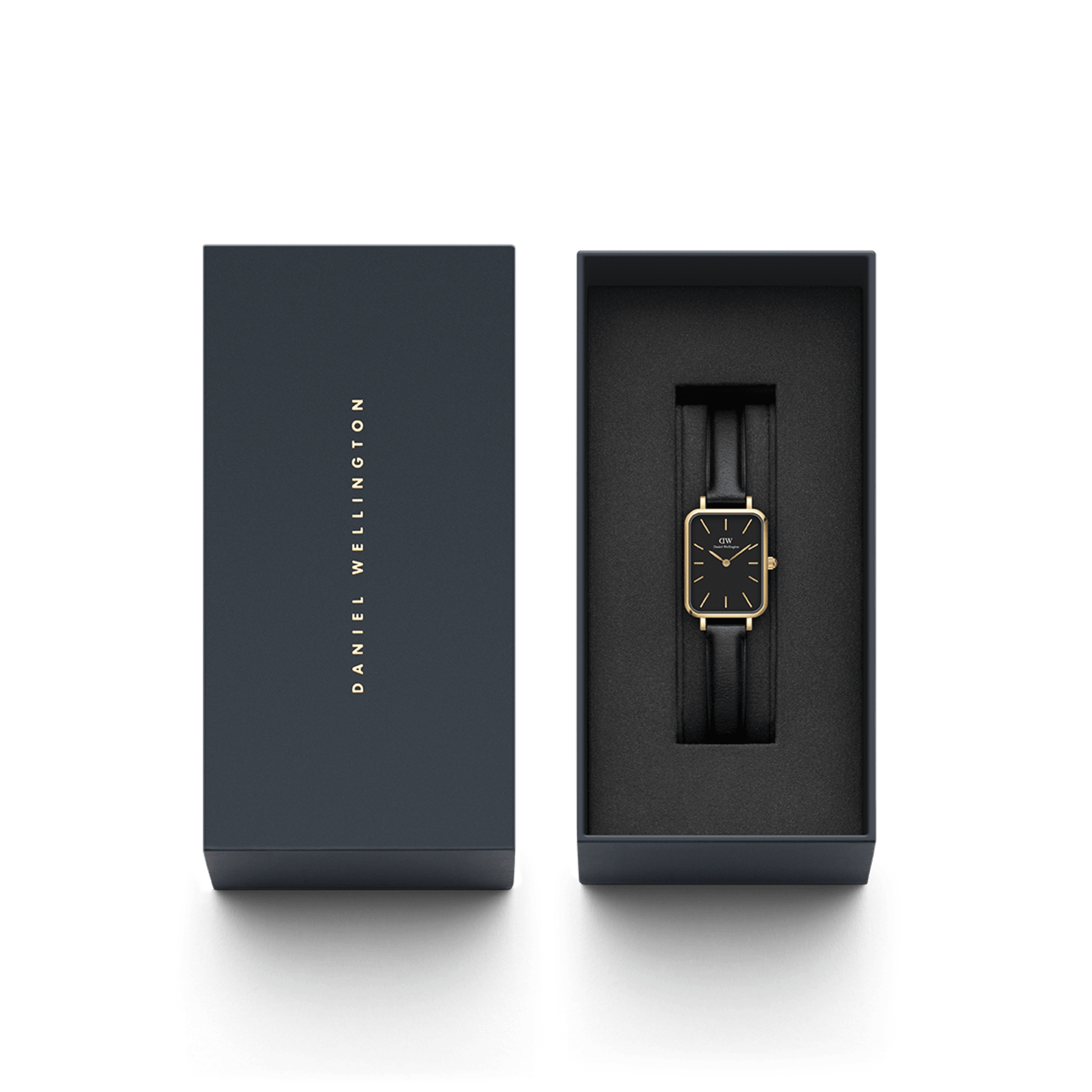 DW Quadro Pressed Sheffield Black Gold Watch