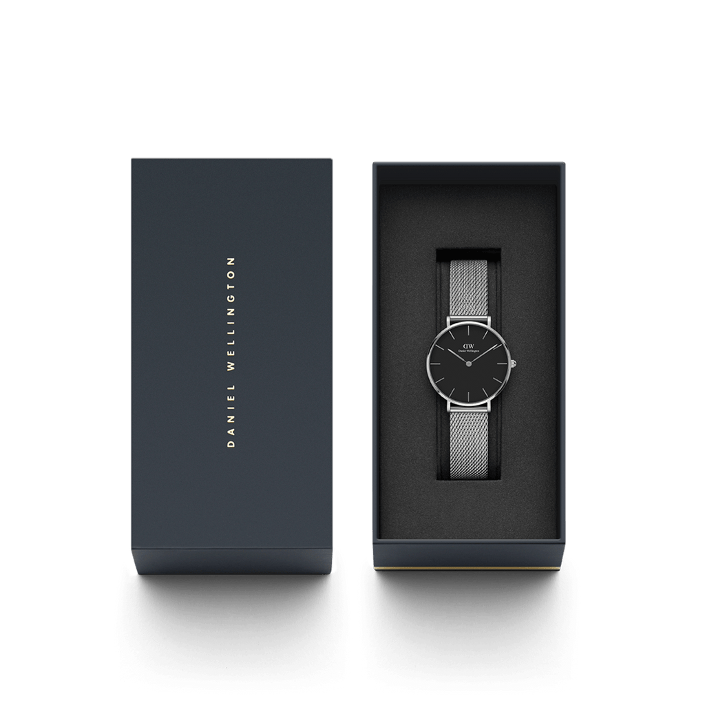 DW Petite Sterling Black Silver Watch