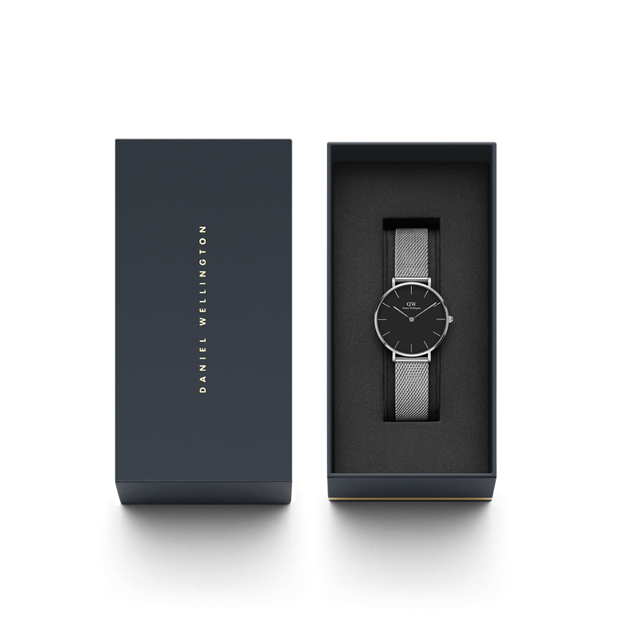 DW Petite Sterling Black Silver Watch