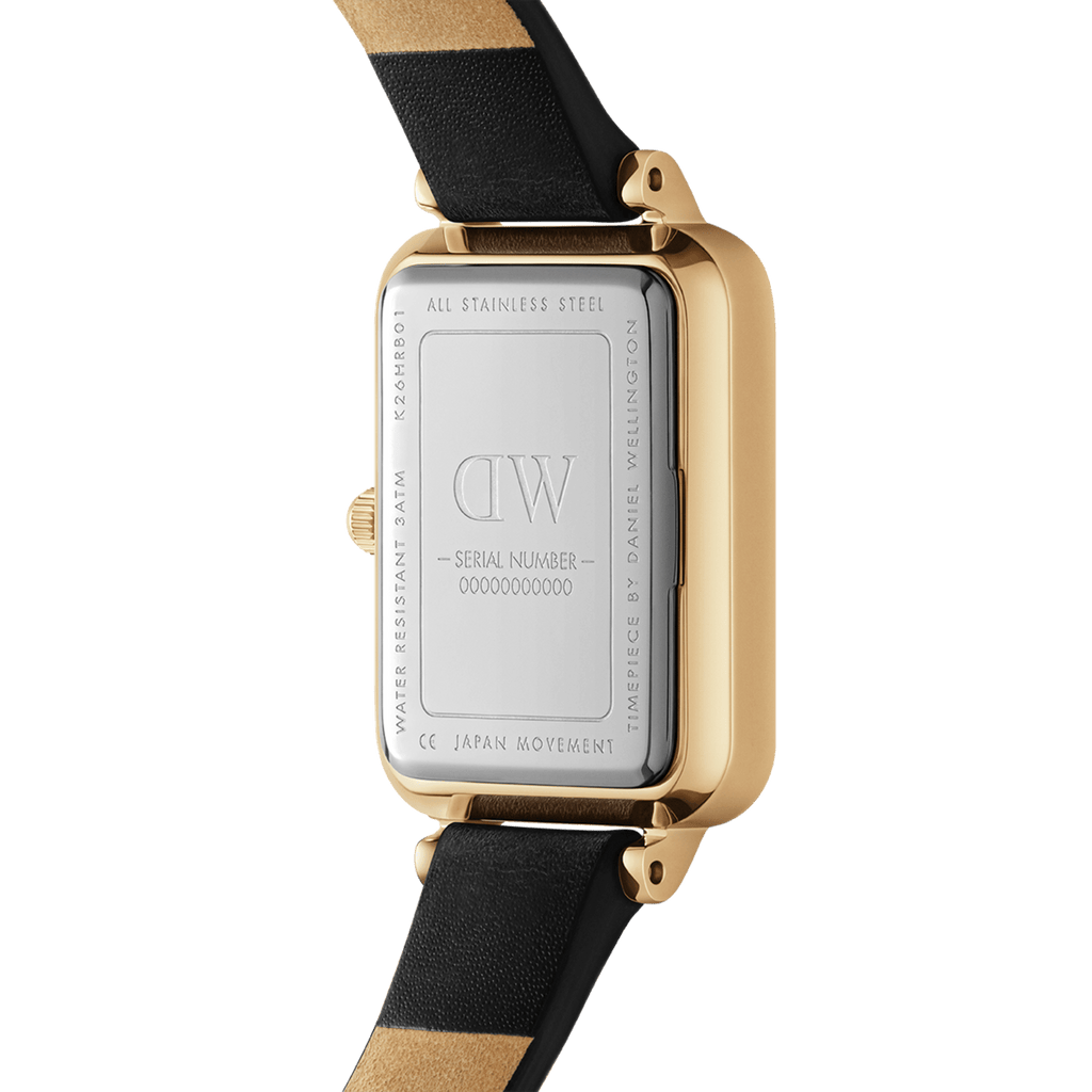 DW Quadro Pressed Sheffield Black Gold Watch