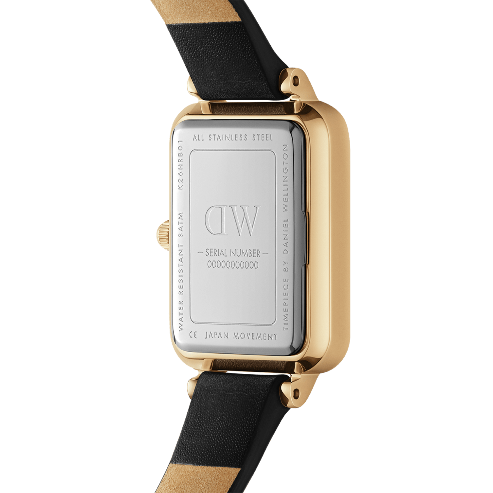 DW Quadro Pressed Sheffield Black Gold Watch