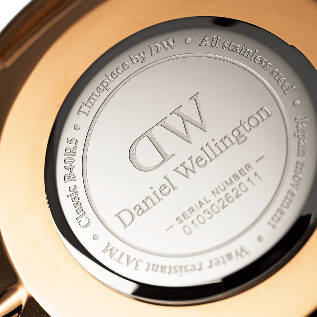 DW Classic St Mawes Black Rose Gold Watch