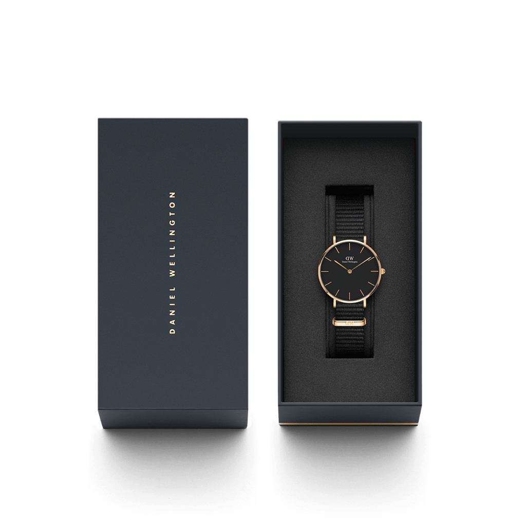 DW Petite Cornwall Black Rose Gold
