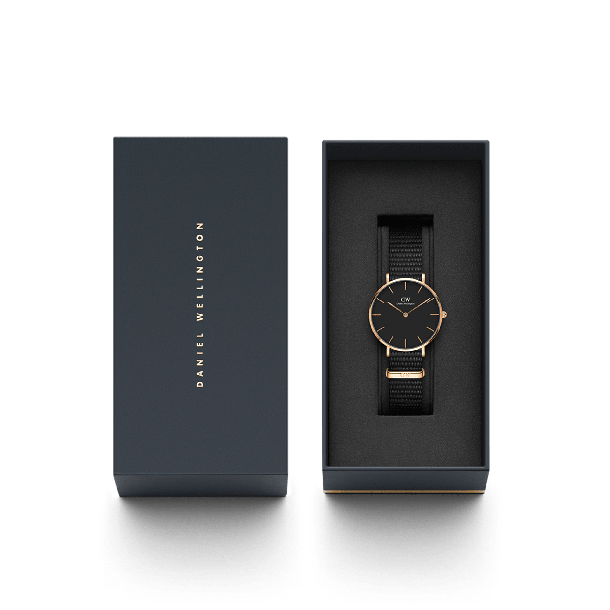 DW Petite Cornwall Black Rose Gold