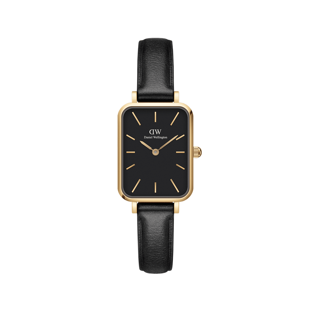 DW Quadro Pressed Sheffield Black Gold Watch