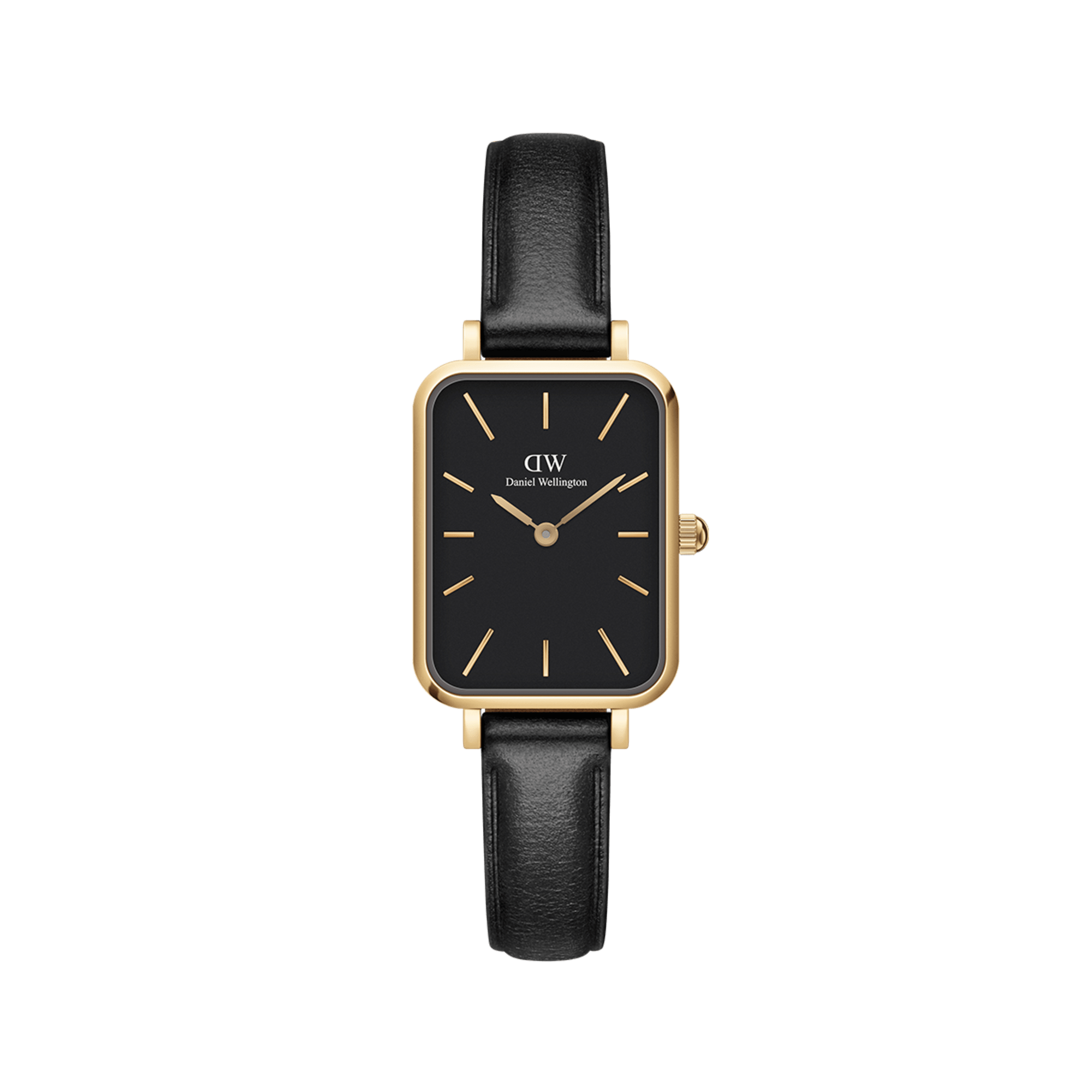 DW Quadro Pressed Sheffield Black Gold Watch
