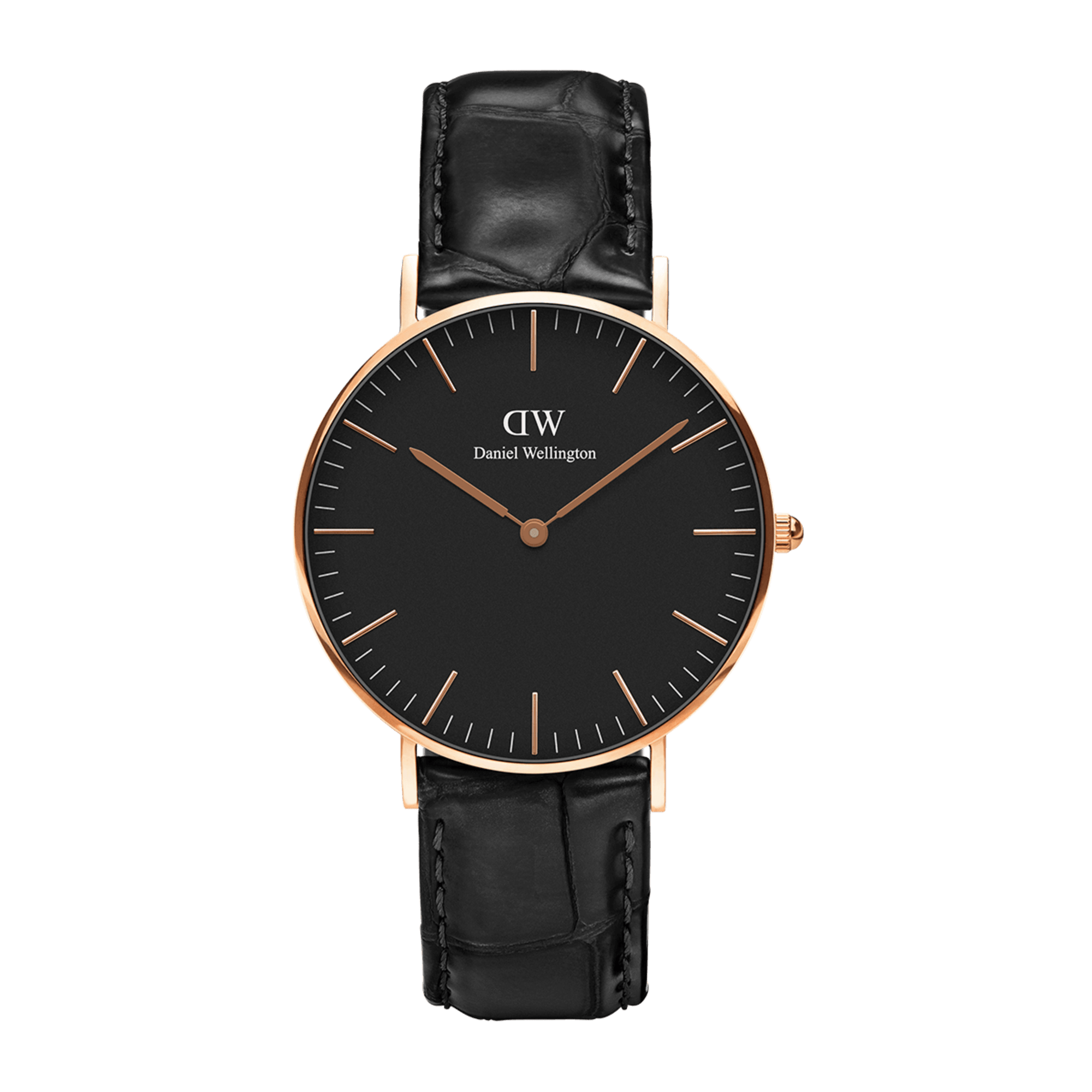 DW Classic Reading Black Rose Gold Watch