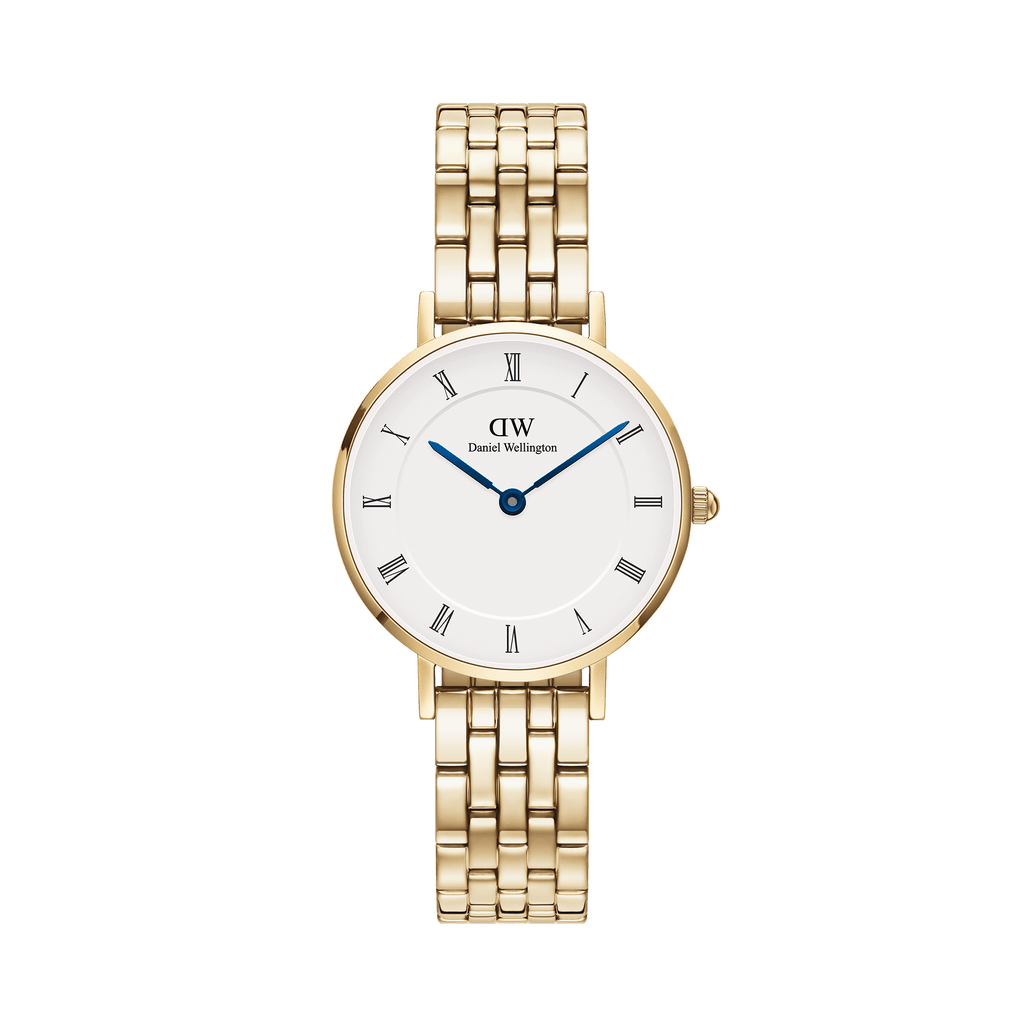 DW Petite Roman Numerals 5-Link Gold Watch
