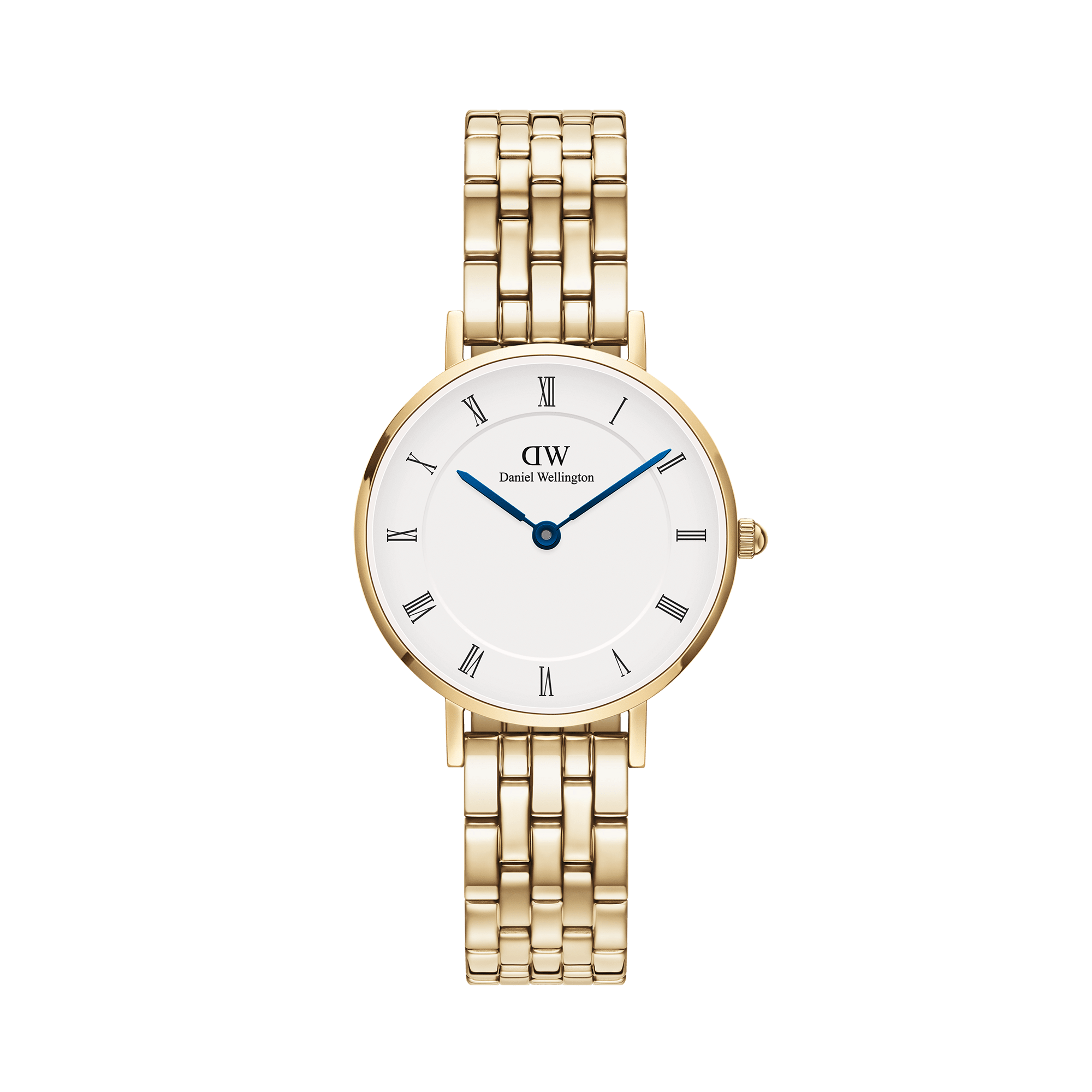 DW Petite Roman Numerals 5-Link Gold Watch