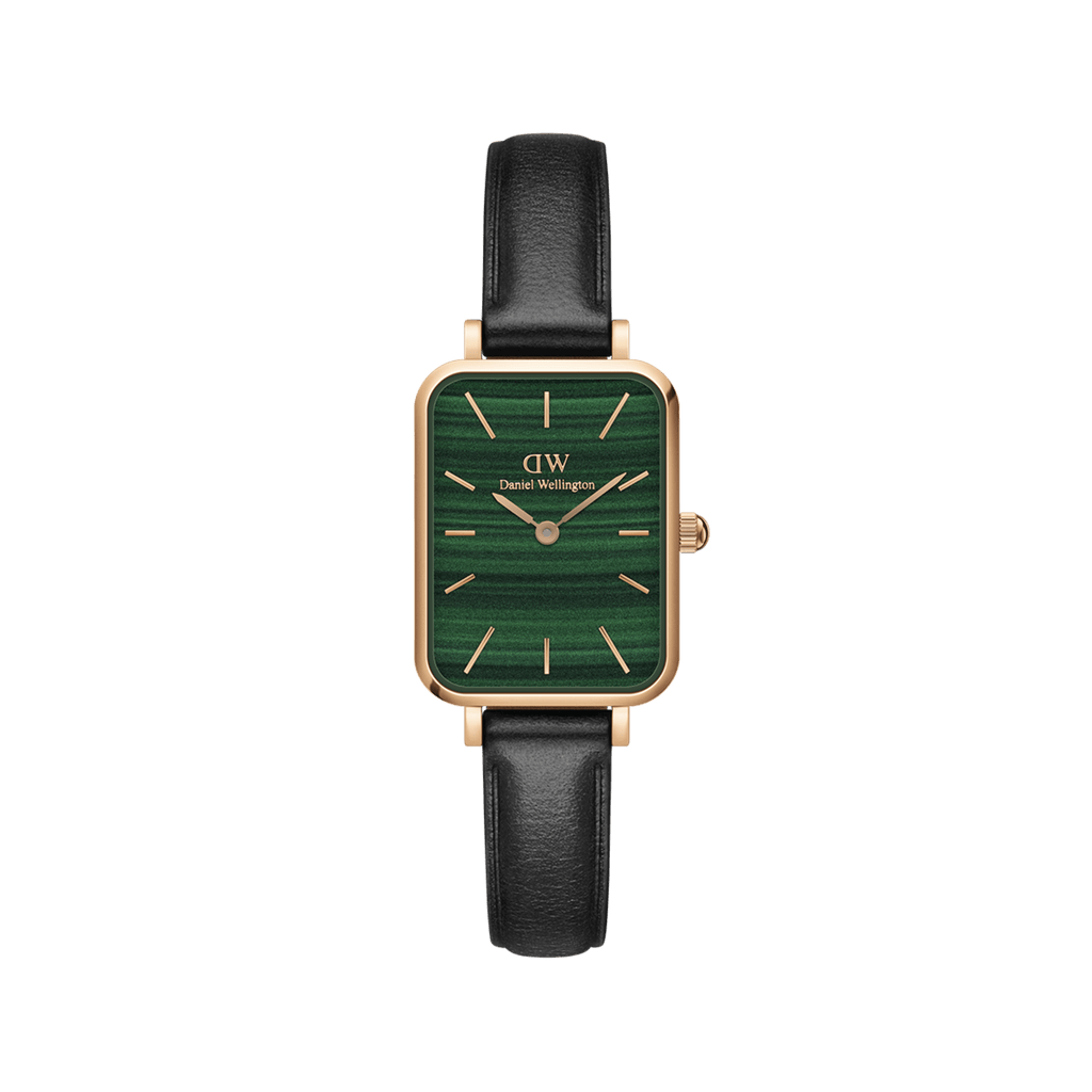 DW Quadro Pressed Sheffield Green Rose Gold Watch