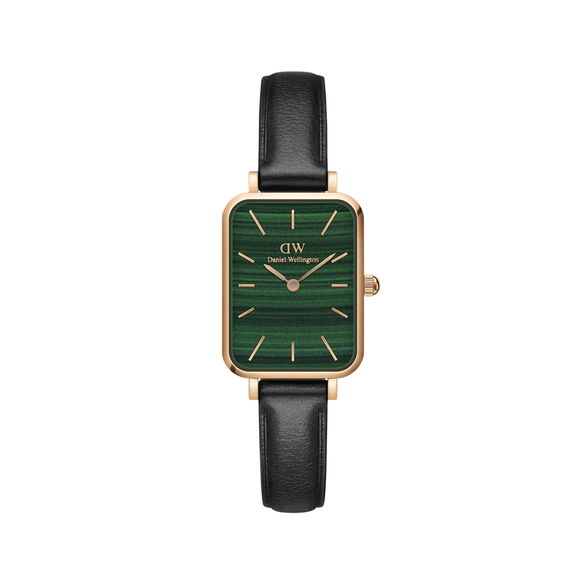 DW Quadro Pressed Sheffield Green Rose Gold Watch