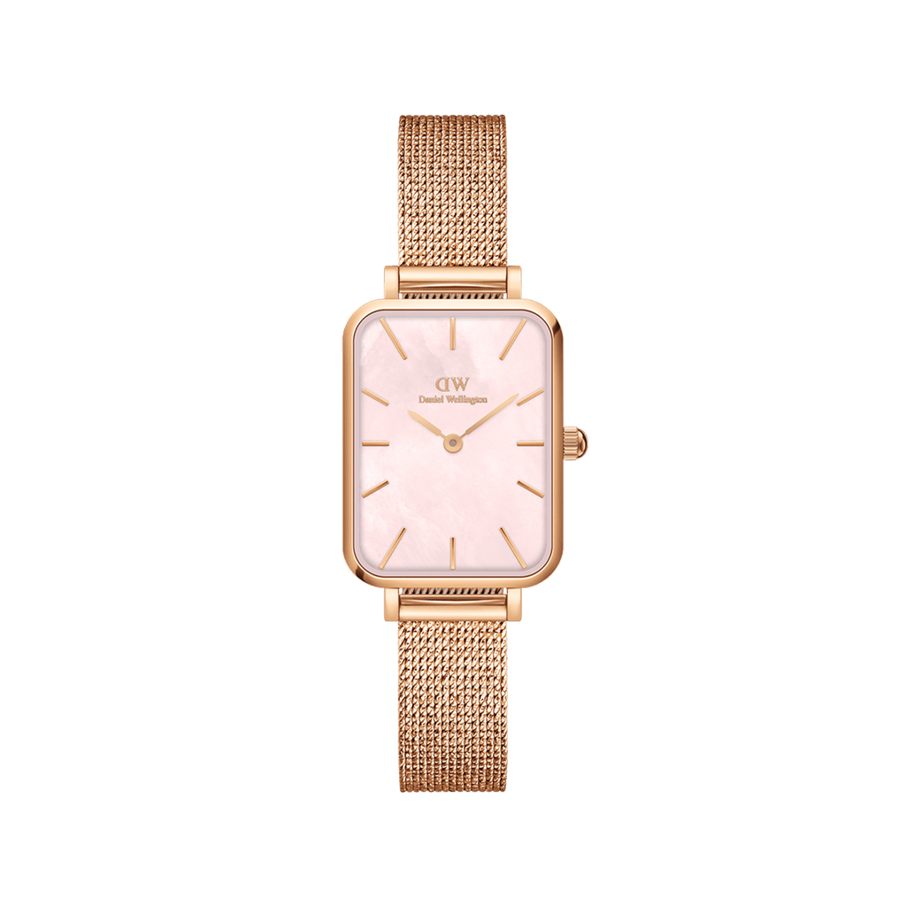 DW Quadro Pressed Melrose Pink MoP Rose Gold Watch