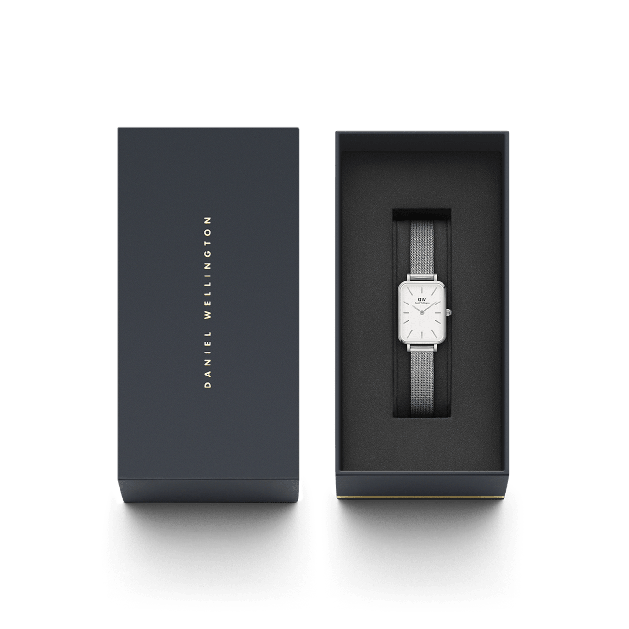 DW Quadro Pressed Unitone Silver Watch