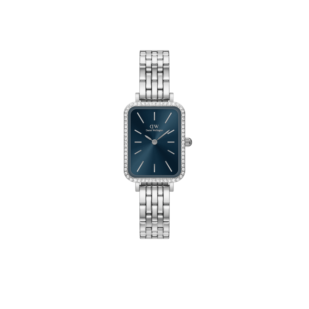 DW Quadro Lumine Bezel 5-Link Arctic Silver Watch
