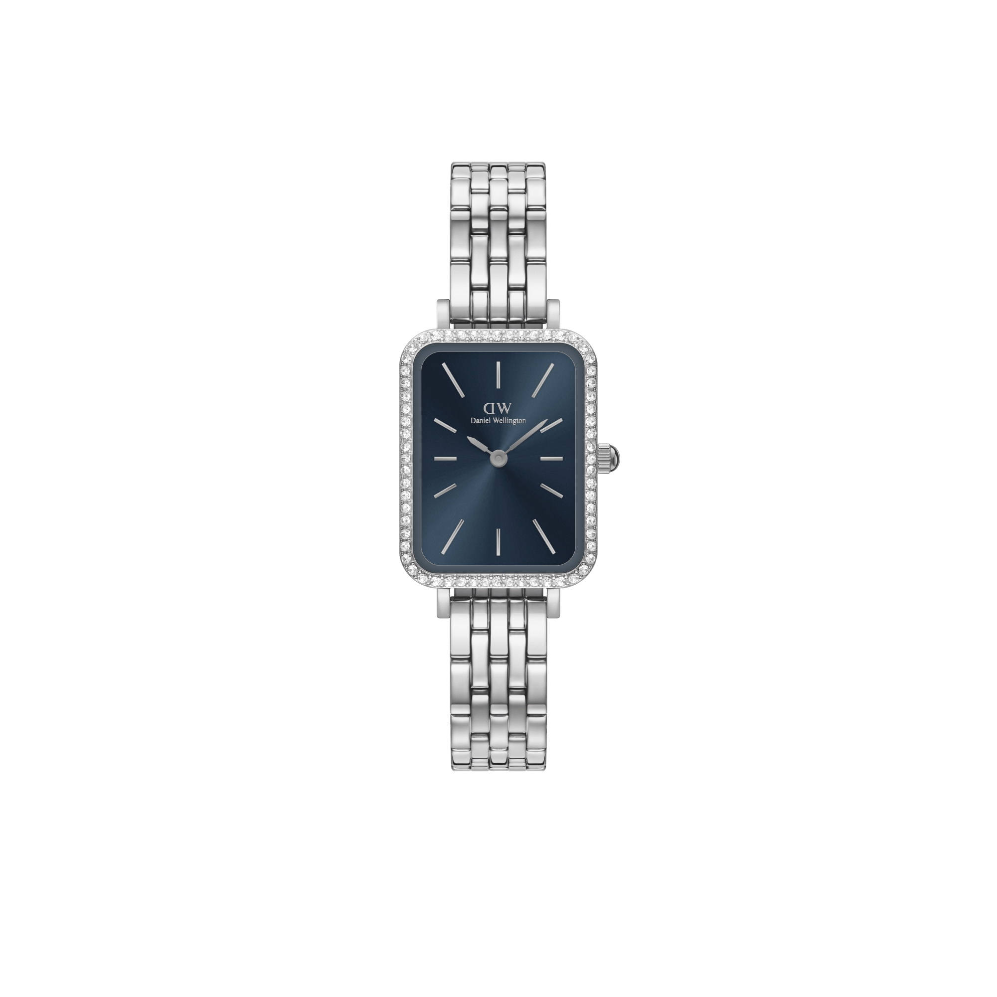 DW Quadro Lumine Bezel 5-Link Arctic Silver Watch