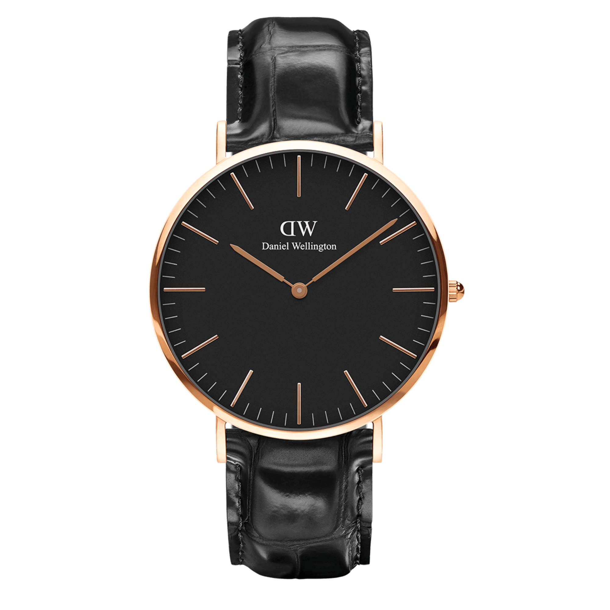 DW Classic Reading Black Rose Gold Watch