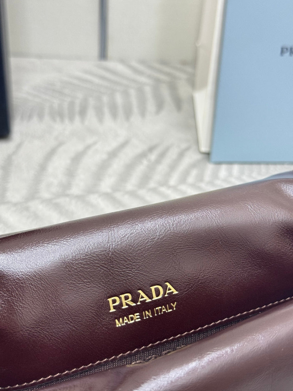 PRADA 25S SHOULDER BAG 23 IN RK BROWN CALFSKIN GOLD HARDWRE