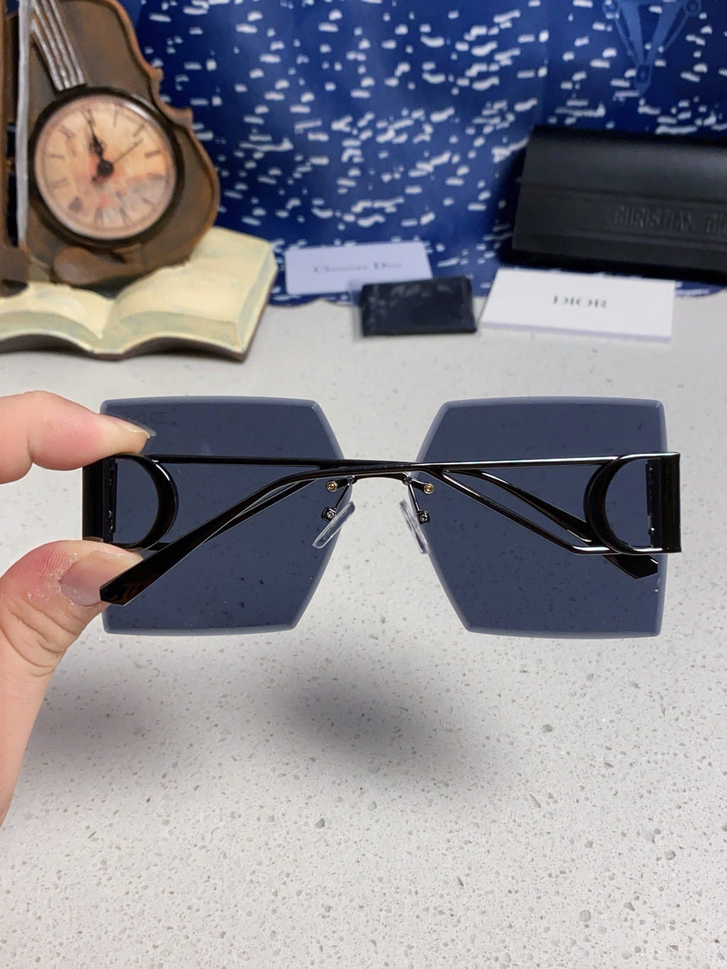 DIOR 30MONTAIGNE S7U SUNGLASS 578111 IN BLACK METAL GREY LENSES