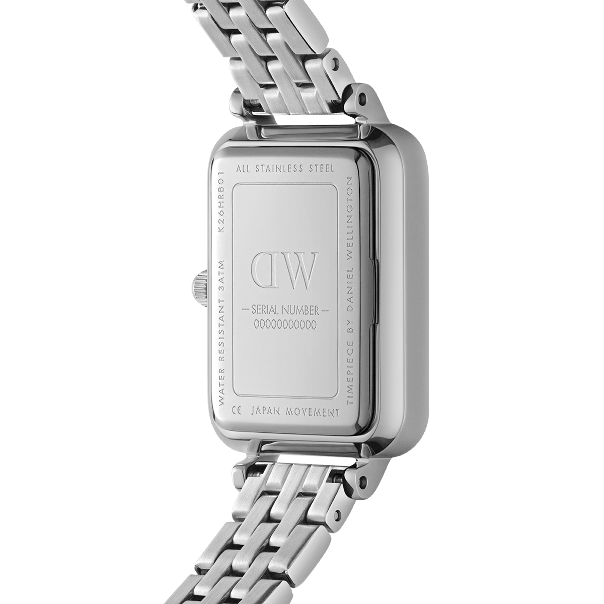 DW Quadro Lumine Bezel 5-Link Arctic Silver Watch