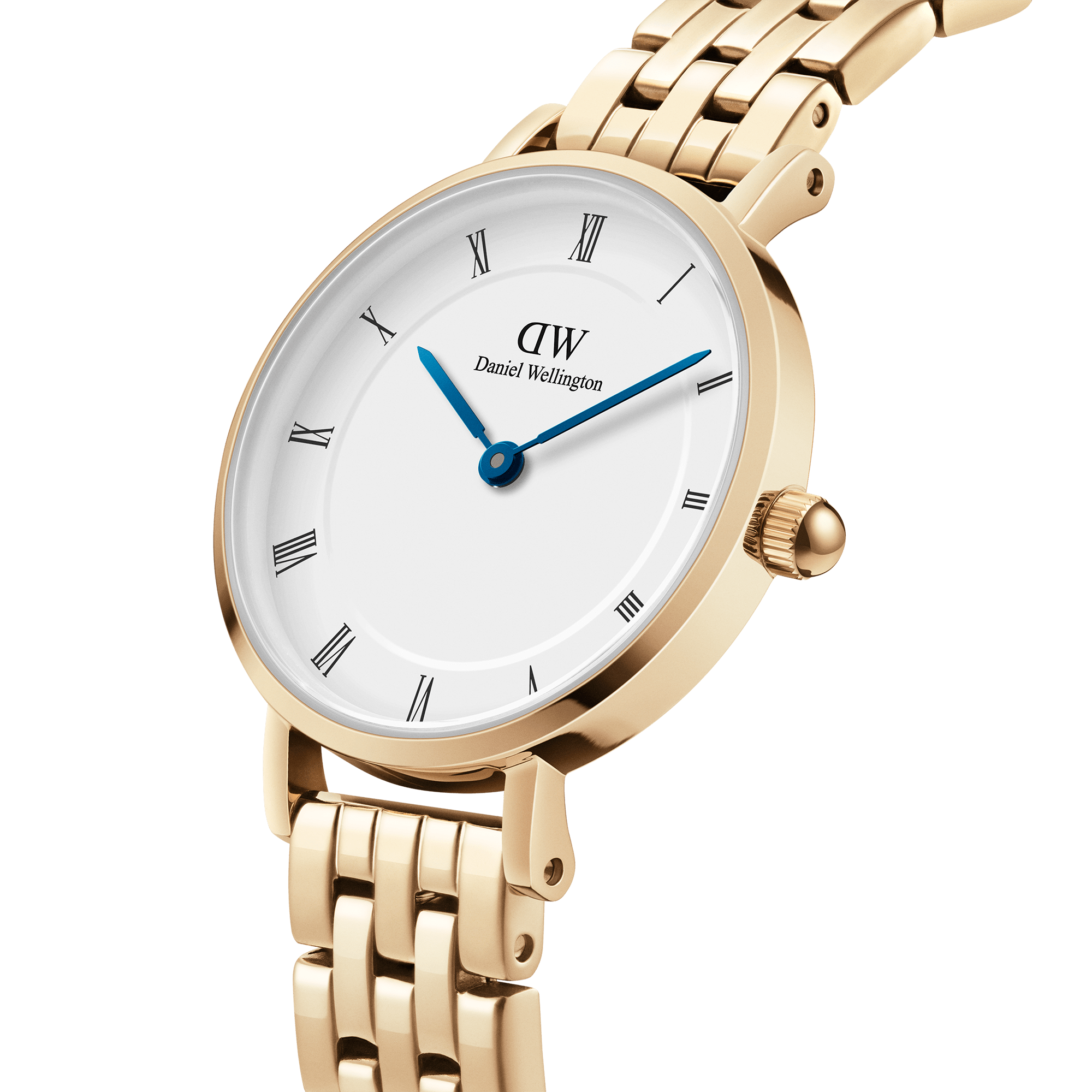 DW Petite Roman Numerals 5-Link Gold Watch