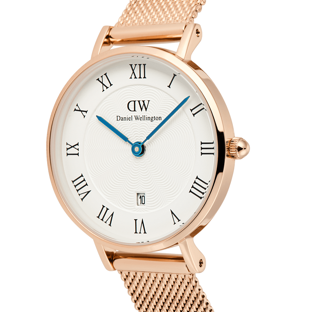 DW Petite Roman Numerals Date Rose Gold Watch