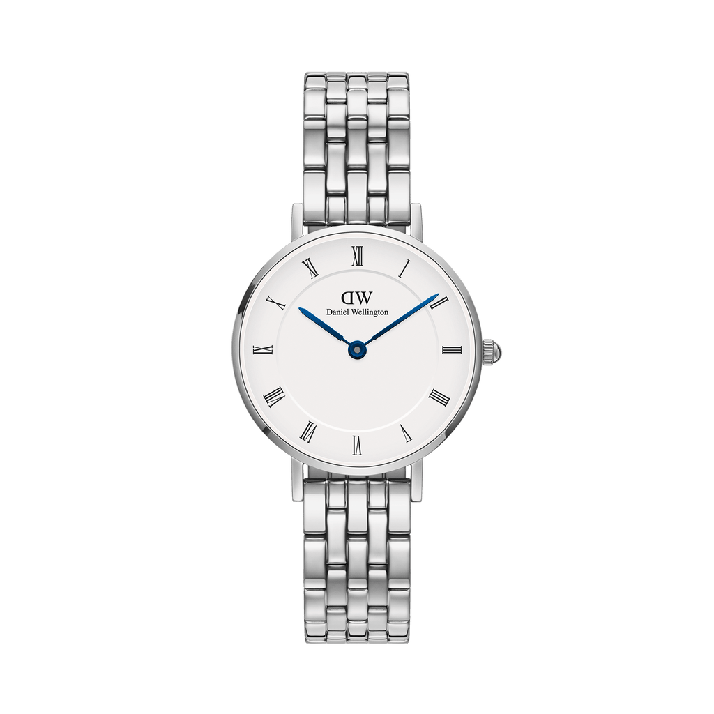 DW Petite Roman Numerals 5-Link Silver Watch
