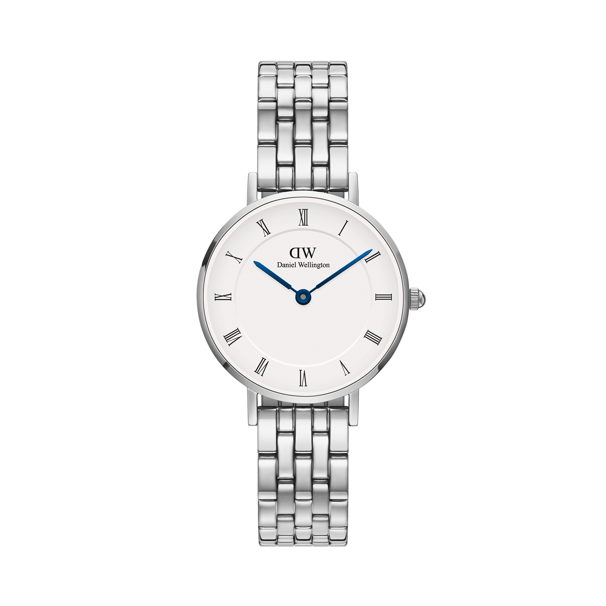 DW Petite Roman Numerals 5-Link Silver Watch