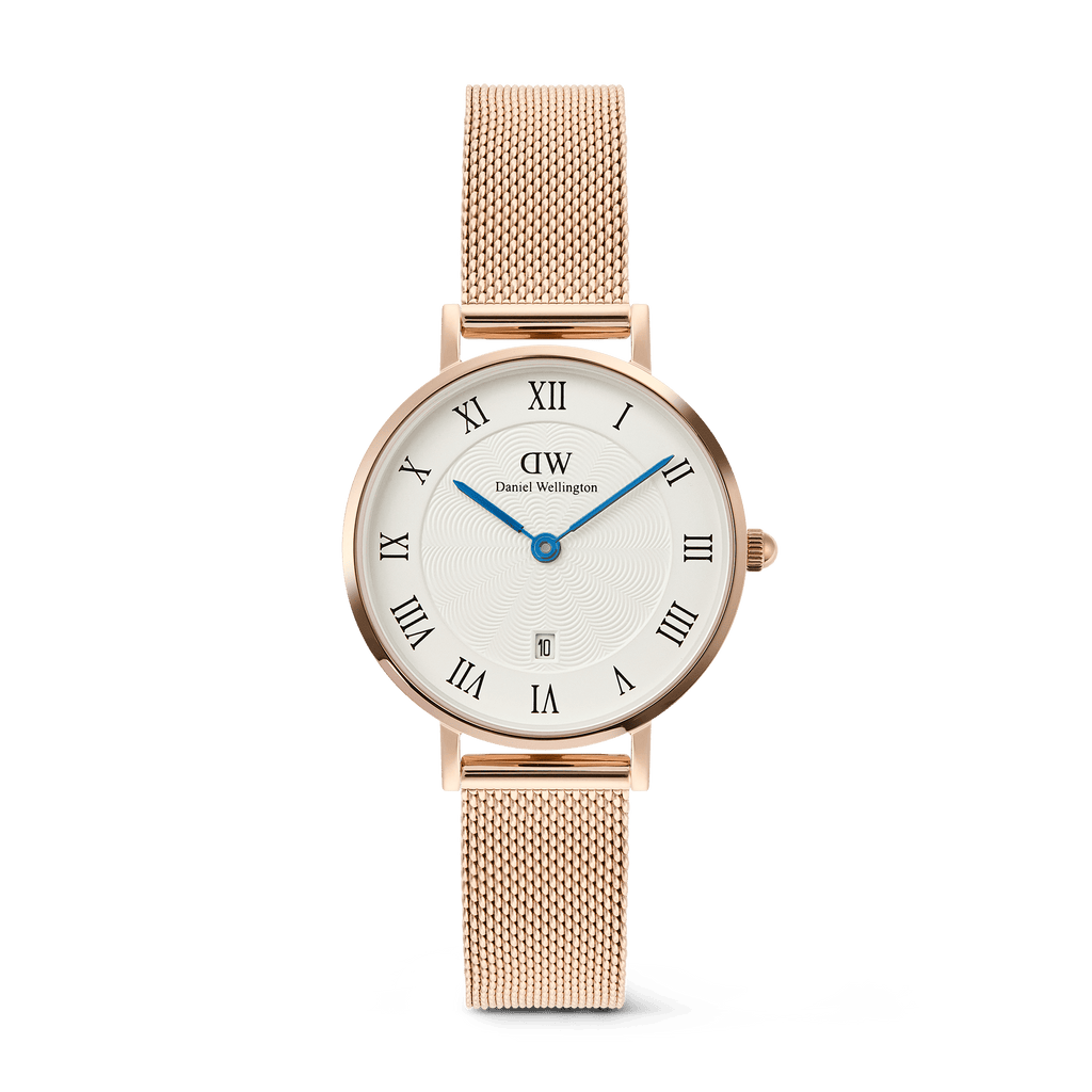 DW Petite Roman Numerals Date Rose Gold Watch