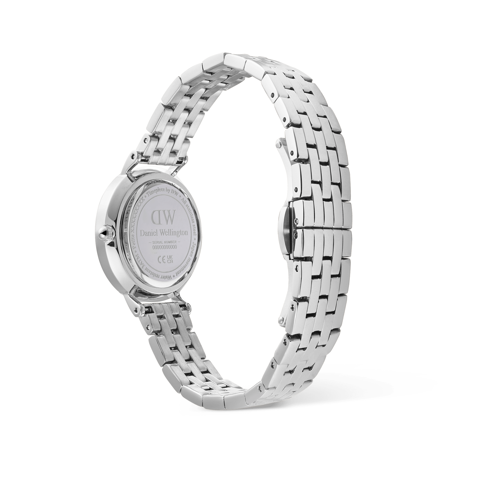 DW Petite Roman Numerals Date 5-link Silver Watch