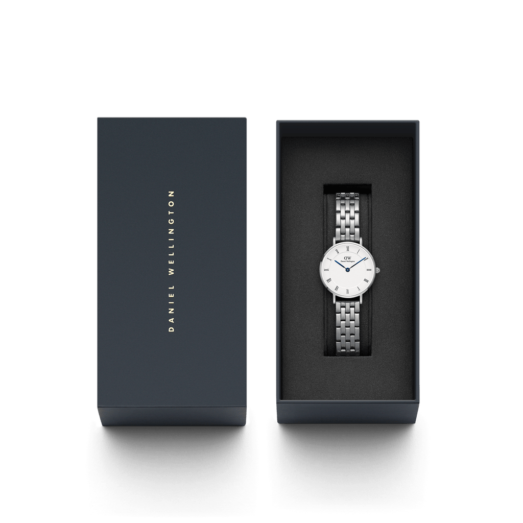 DW Petite Roman Numerals 5-Link Silver Watch